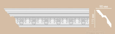 Потолочный плинтус с орнаментом DECOMASTER DT 9851 115*90*2400мм &mdash; Премиум-Лепнина
