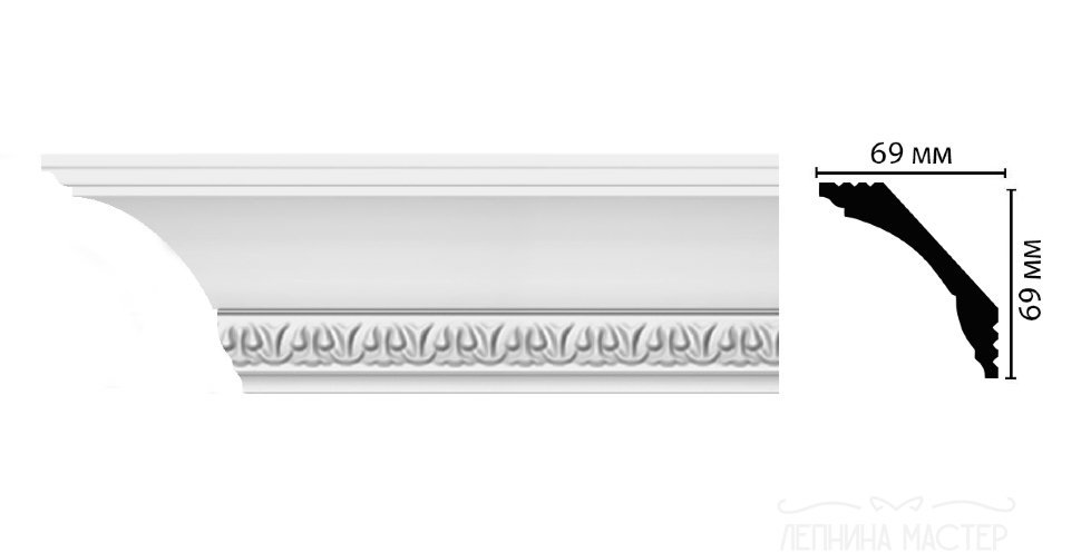 Плинтус D100B ДМ 69*69*2000 мм фото 1 &mdash; Премиум-Лепнина