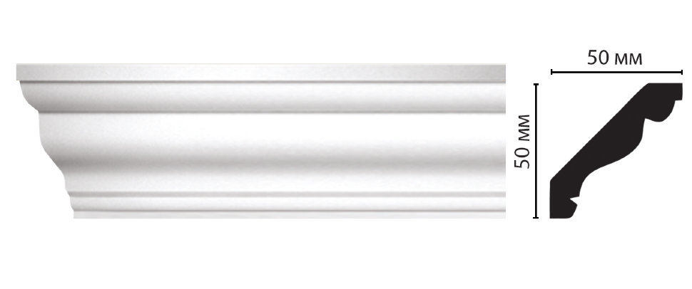 Плинтус потолочный DECOMASTER D155/24 50*50*2000 мм фото 1 &mdash; Премиум-Лепнина