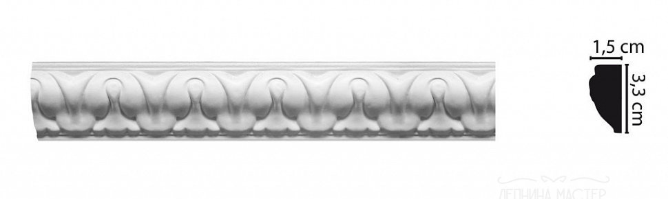 D101C/32 ДМ Настенный молдинг DECOMASTER 33*15*2000 мм фото 1 &mdash; Премиум-Лепнина