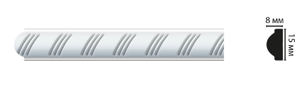 Настенный молдинг DECOMASTER D130D 15*8*2000мм ДМ фото 1 &mdash; Премиум-Лепнина