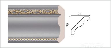 Карниз потолочный DECOR-DIZAYN 154-42G &mdash; Премиум-Лепнина