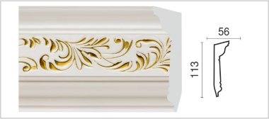 Карниз потолочный DECOR-DIZAYN D129G-60 &mdash; Премиум-Лепнина