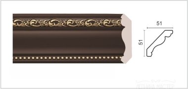 Карниз потолочный DECOR-DIZAYN 155-39G &mdash; Премиум-Лепнина