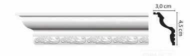 Плинтус потолочный с орнаментом DECOMASTER D148B ДМ 30*45*2000 мм &mdash; Премиум-Лепнина